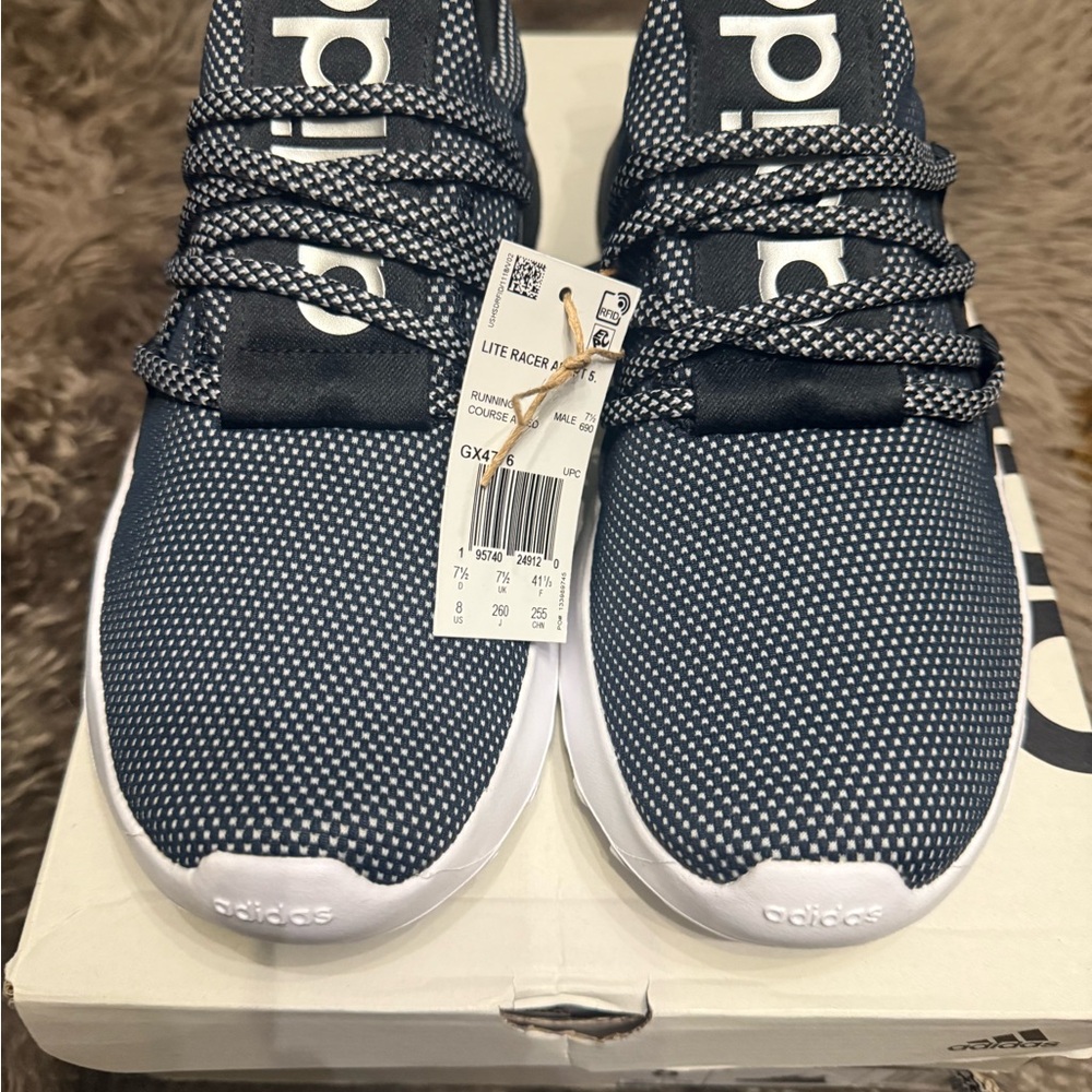 Adidas Men's Black and White Sneakers